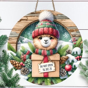 ALPACA DON'T OPEN, kransbord, ronde snijplank, onderzetter png, hoge resolutie voor sublimatie, 2 bestanden, 1 blanco