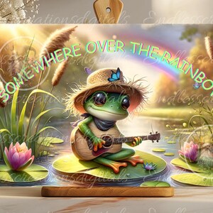 Planche à découper grenouille OVER THE RAINBOW