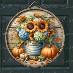 CINTRE PORTE D'AUTOMNE, couronne, planche à découper ronde png, pour sublimation haute résolution