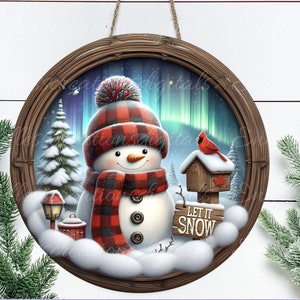 Cabide WINTER SNOW DOOR, sinal de guirlanda, tábua redonda png, para sublimação em alta resolução, 2 arquivos para download, 1 adicione seu próprio texto
