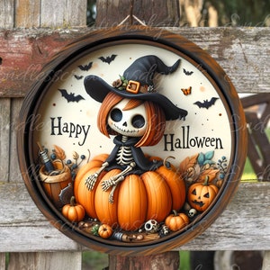 HALLOWEEN TÜR AUFKLEBER, runde Schneidebrett, für Sublimation hohe Auflösung, 2 Dateien zum Download, 1 blanko fügen Sie Ihren eigenen Text
