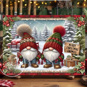 JOYEUX NOL GNOMES sublimation sublimation haute résolution, 2 fichiers à télécharger, 1 avec votre texte, redimensionnable