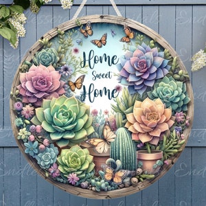 HOME SWEET HOME door hanger, wreath sign, round cutting board png, for sublimation high resolution,2 files for download, 1 add your own text