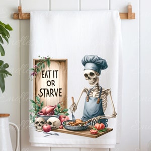 TEA TOWEL SKELETON sublimation package of 5 high definition 300png
