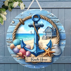 NAUTICAL DOOR HANGER, wreath sign png, for sublimation high resolution 2 file, 1 add your own text
