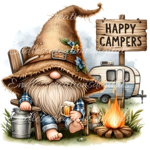 CAMPING GNOME SUBLIMATION paquete de gnomos de 4 alta definición 300png