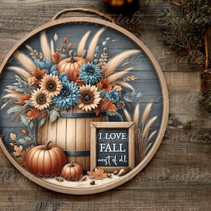 ROUND FALL DOOR Aufhänger, Kranzschild, Schneidebrett png, für Sublimation mit hoher Auflösung 2 Dateien, 1 fügen Sie Ihren eigenen Text hinzu