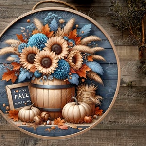 ROUND FALL DOOR Aufhänger, Kranzschild, Schneidebrett png, für Sublimation mit hoher Auflösung 2 Dateien, 1 fügen Sie Ihren eigenen Text hinzu