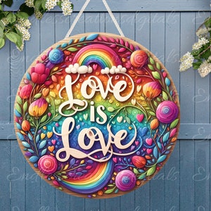 LOVE IS LOVE deurhanger, kransbord png, windspinner voor sublimatie hoge resolutie,