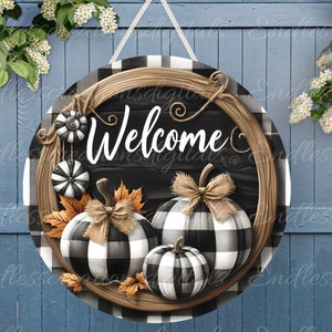 FALL PUMPKINS Türhänger, Kranzschild, rundes Schneidebrett png, für Sublimation hohe Auflösung 2 Dateien zum Download, 1 fügen Sie Ihren eigenen Text hinzu