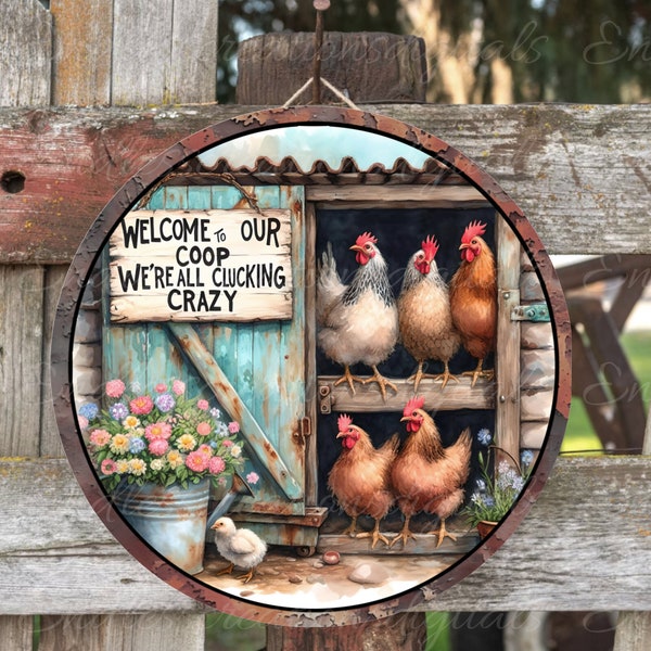 CHICKEN COOP SUBLIMATION door hanger, wreath sign png, for sublimation high resolution