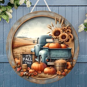 ROUND FALL DOOR Aufhänger, Kranzschild, Schneidebrett png, für Sublimation mit hoher Auflösung 2 Dateien, 1 fügen Sie Ihren eigenen Text hinzu