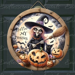 HALLOWEEN-TÜRAUFHÄNGER, Kranzschild, rundes Schneidebrett png, für Sublimation hohe Auflösung, 2 Dateien, 1 fügen Sie Ihren eigenen Text hinzu