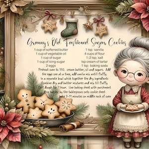 RECETTE DE BISCUITS DE GRAND-MÈRE planche à découper sublimation sublimation haute résolution 2 fichiers, 1 ajoutez votre propre texte