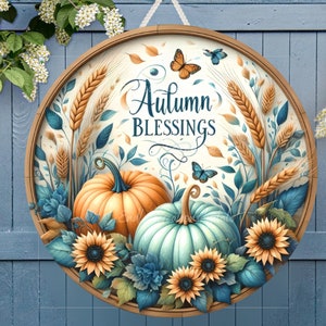 FALL TÜR AUFKLEBER, Kranzschild, rundes Schneidebrett png, für Sublimation mit hoher Auflösung 2 Dateien zum Herunterladen, 1 fügen Sie Ihren eigenen Text hinzu