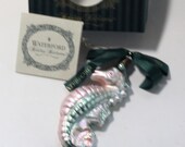 Waterford Green and Peach SeahorseChristmas Tree Ornament, Retired, Boxed, Excellent condition