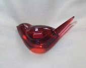 Baccarat Ruby Red Titi Bird, double signed, Excellent condition