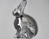 Baccarat Bunny Rabbit Figurine. double signed with sticker, Excellent condition, Retired
