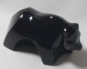 Baccarat Black crystal Bear, signed, Excellent condition, Retired