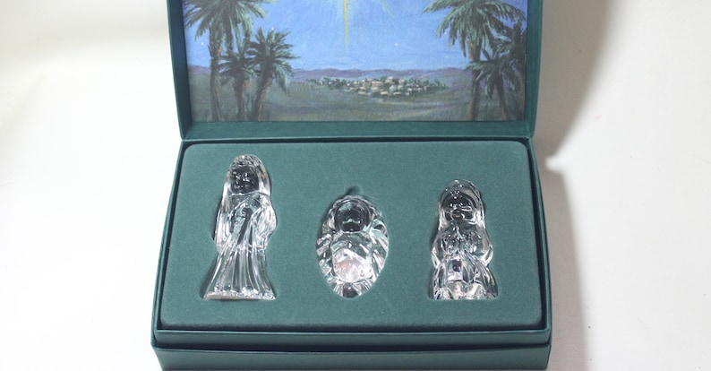 Baby Jesus Waterford Marquis 3 pc Holy Family Joseph Boxed and Retired Mary