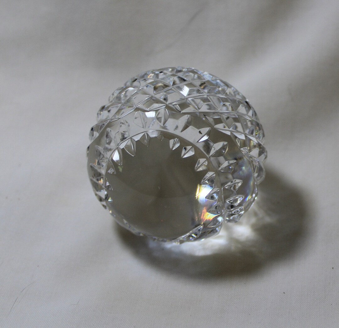 Waterford Baseball Paperweight, Blank Panel for Engraving, Signed With