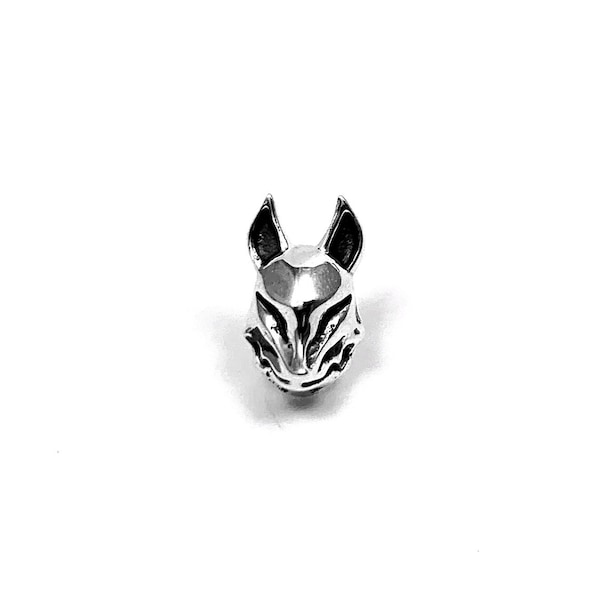 Kitsune mask earring | sterling silver, japanese, japan, fox, kawaii