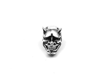 Hannya mask earring | sterling silver, hanya, noh, japanese, demon, anime, oni