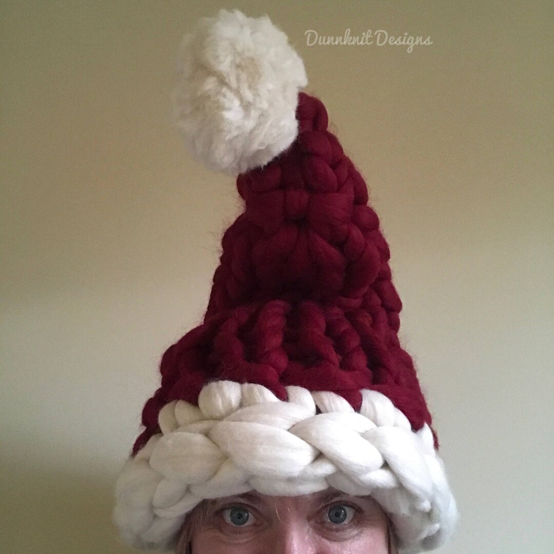 Chunky Knit Santa Hat Knitted Santa Hat Christmas Hat Etsy UK