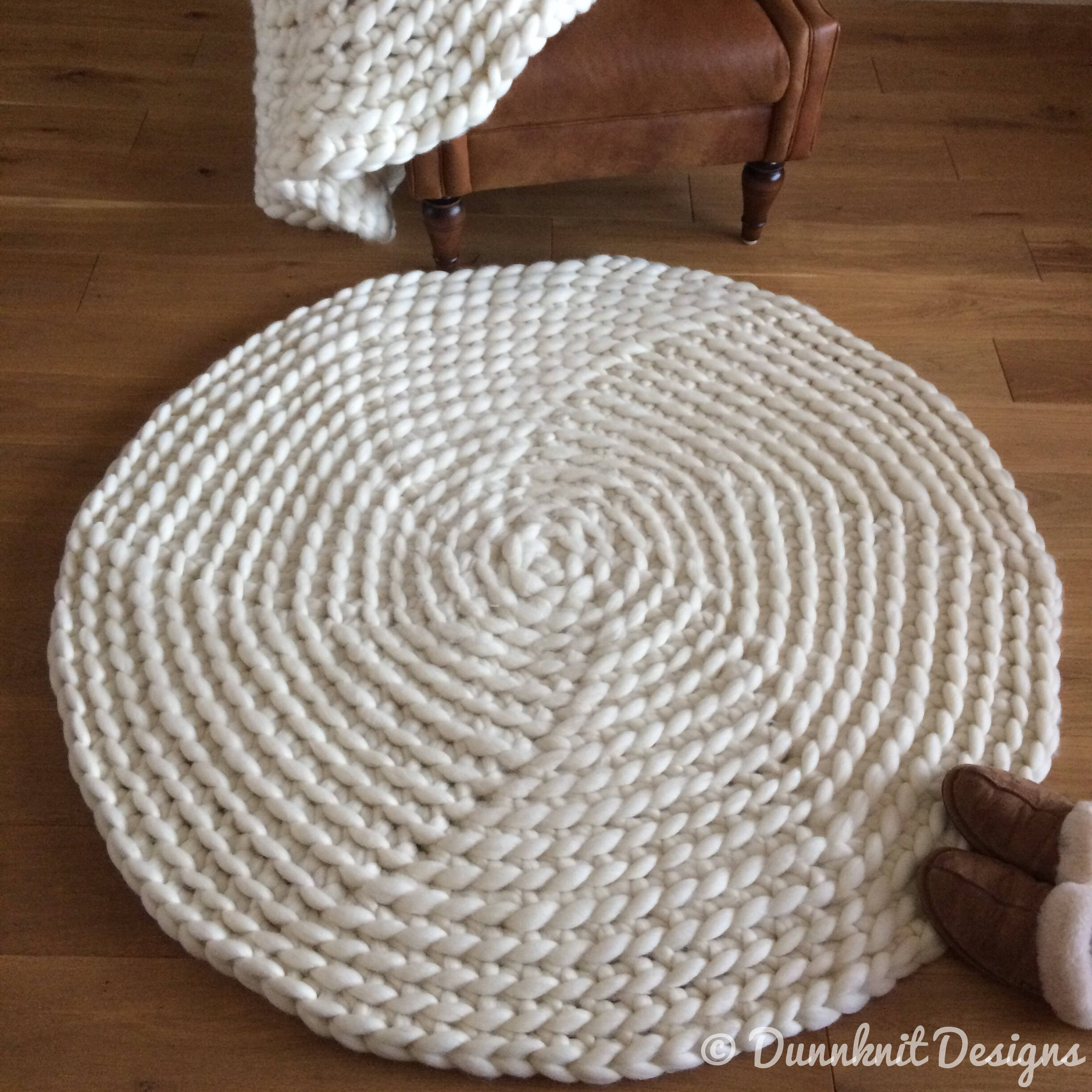The Christleton Round Rug in Chunky Knit Shetland or Merino Etsy