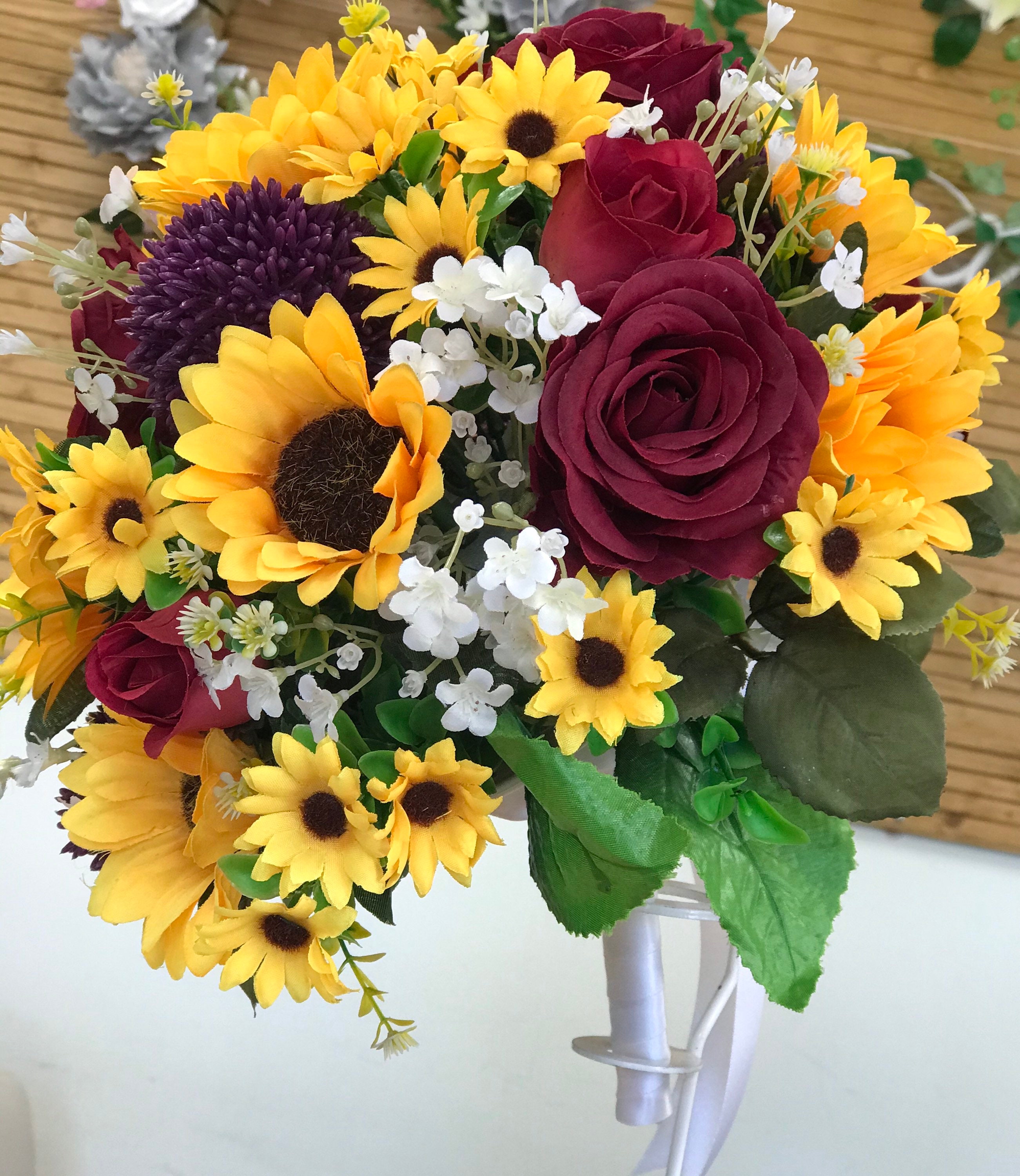 Artificial Wedding Bouquet Large Bridal Posy Golden Yellow Etsy