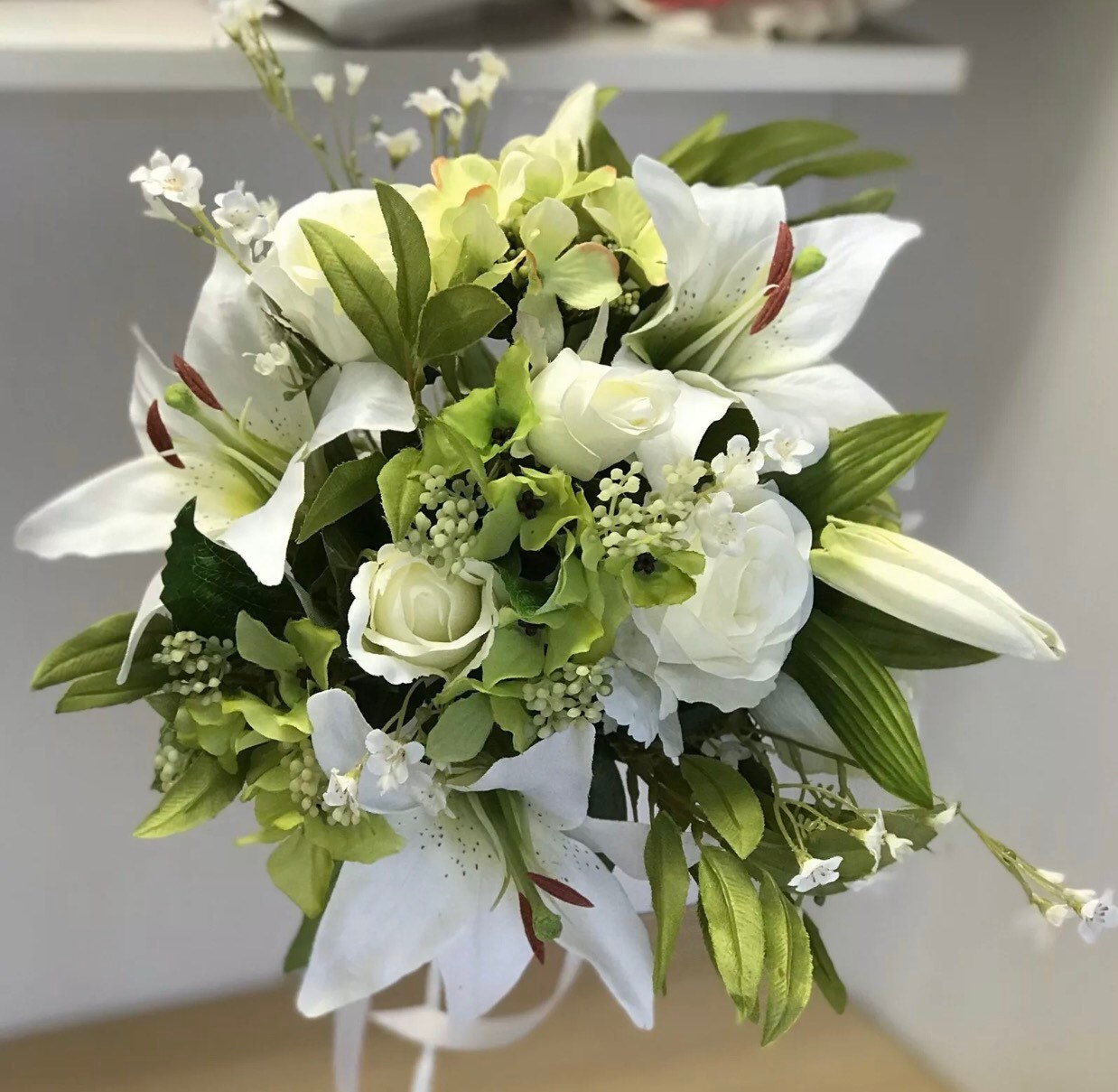 Artificial Wedding Bouquet Large Bridal Bridesmaid Ivory Etsy