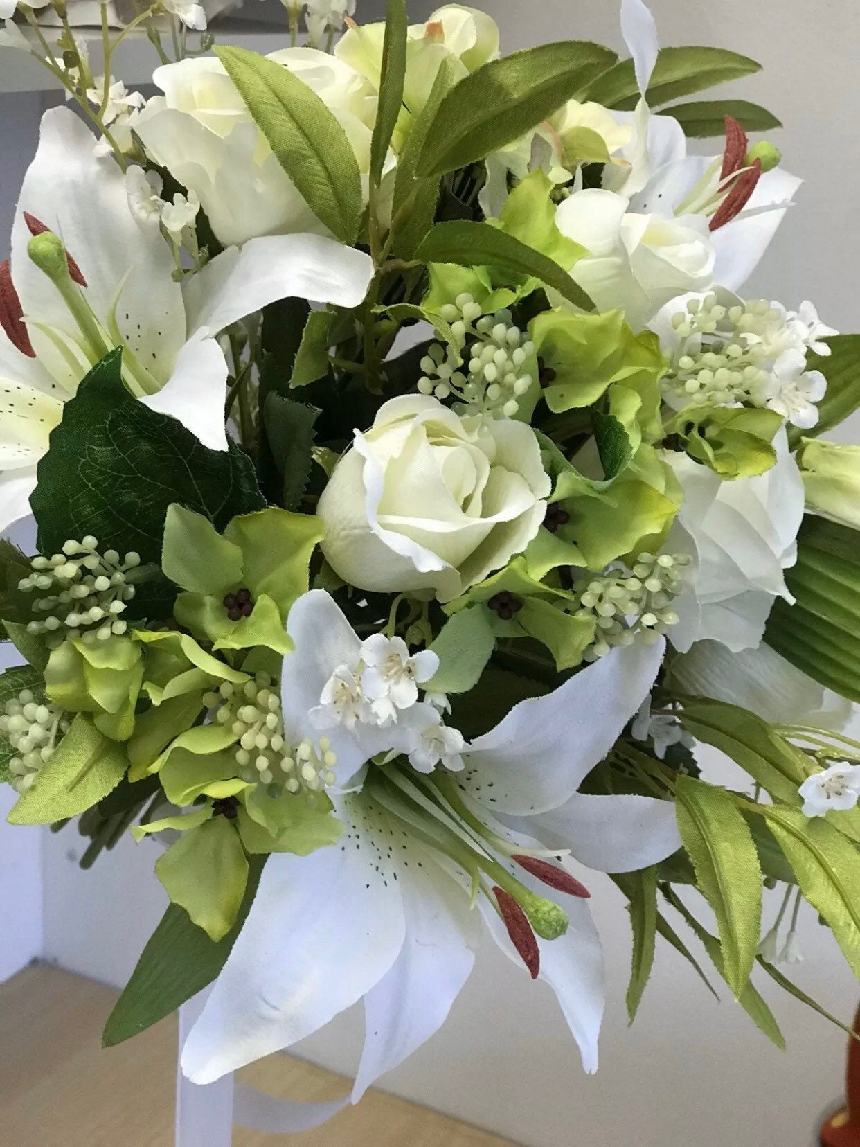 Artificial Wedding Bouquet Large Bridal Bridesmaid Ivory Etsy