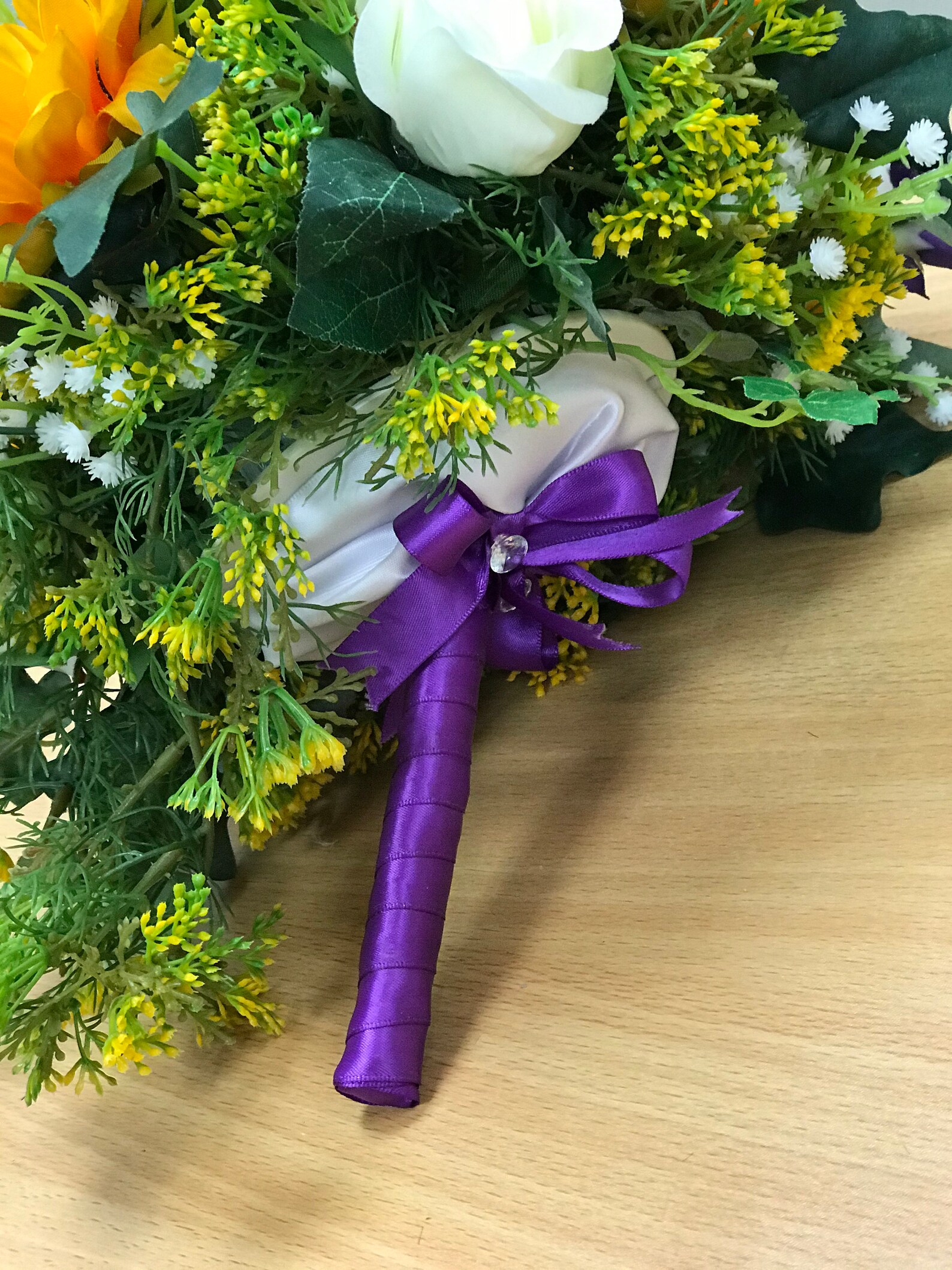 Artificial Wedding Bouquet Bride Bridal Large Sunflower Etsy