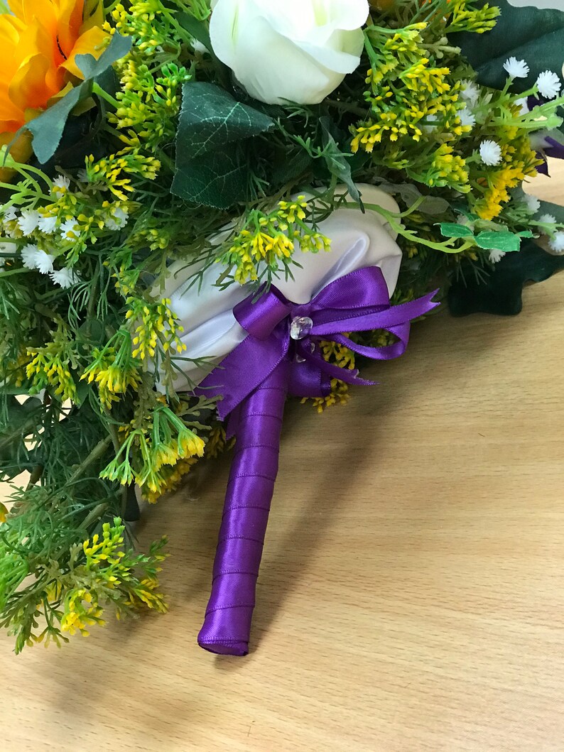 Artificial Wedding Bouquet Bride Bridal Large Sunflower Etsy