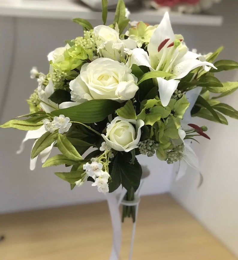 Artificial Wedding Bouquet Large Bridal Bridesmaid Ivory Etsy