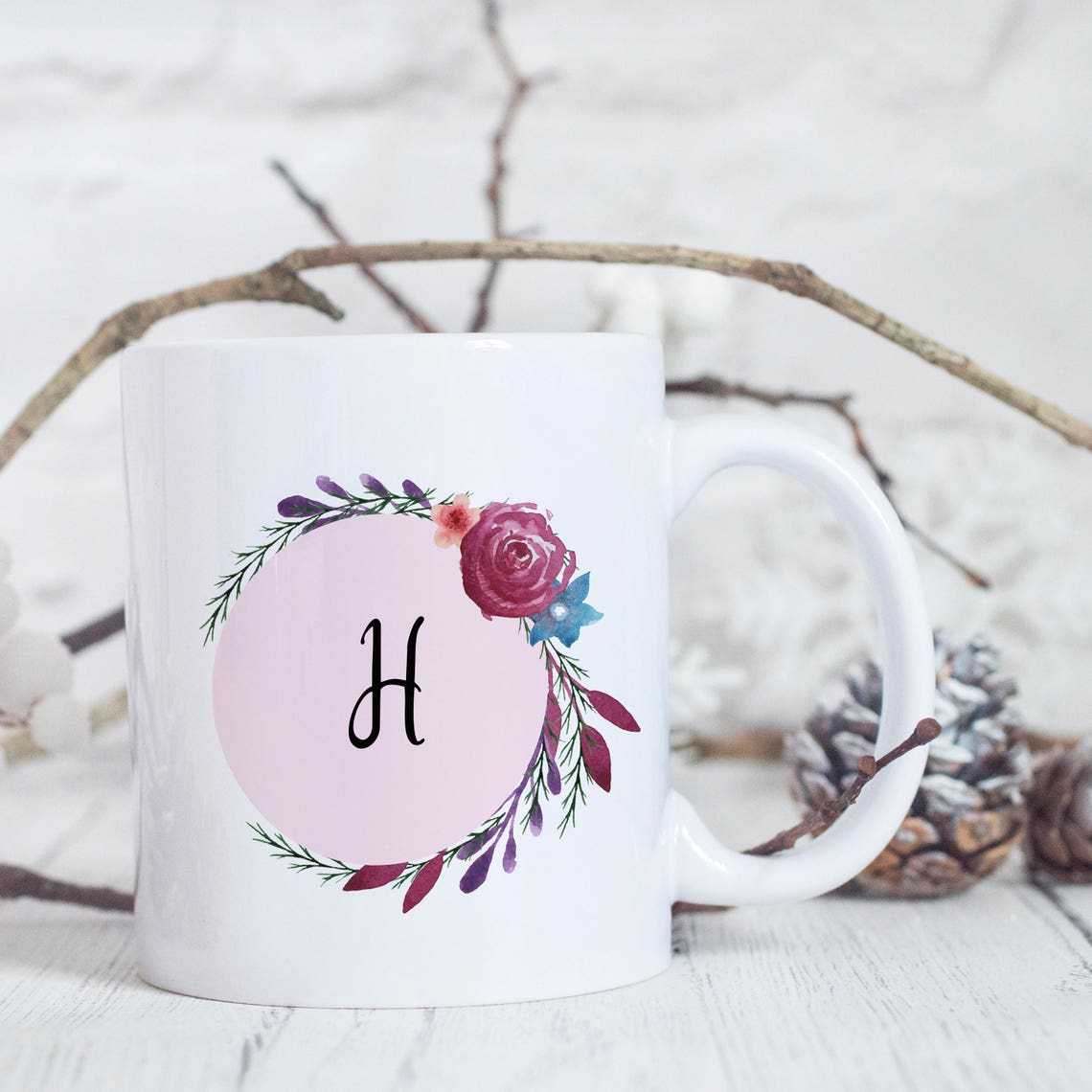 Monogrammed Mugs Custom Monogram Mug Initial Coffee Mugs Etsy