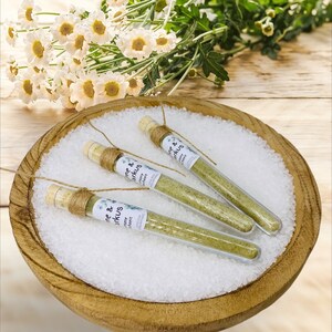 Presente natural para convidados: tubo de ensaio elegante com sal de ervas de alta qualidade para lembranças agradáveis, casamentos, aniversários