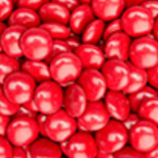 Fèves de chocolat rouge, (100g), assortiment, couleurs unies, barre chocolatée, (comme les Smarties)