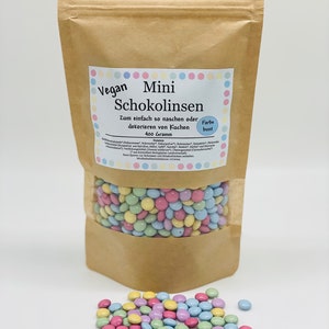 Mini chocolate buttons/vegan chocolate/pastel chocolate buttons/400 grams/plastic-free packaging