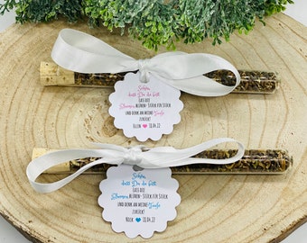 Baptism guest gifts, communion gifts, confirmation gifts, 15x test tube package, flower seeds