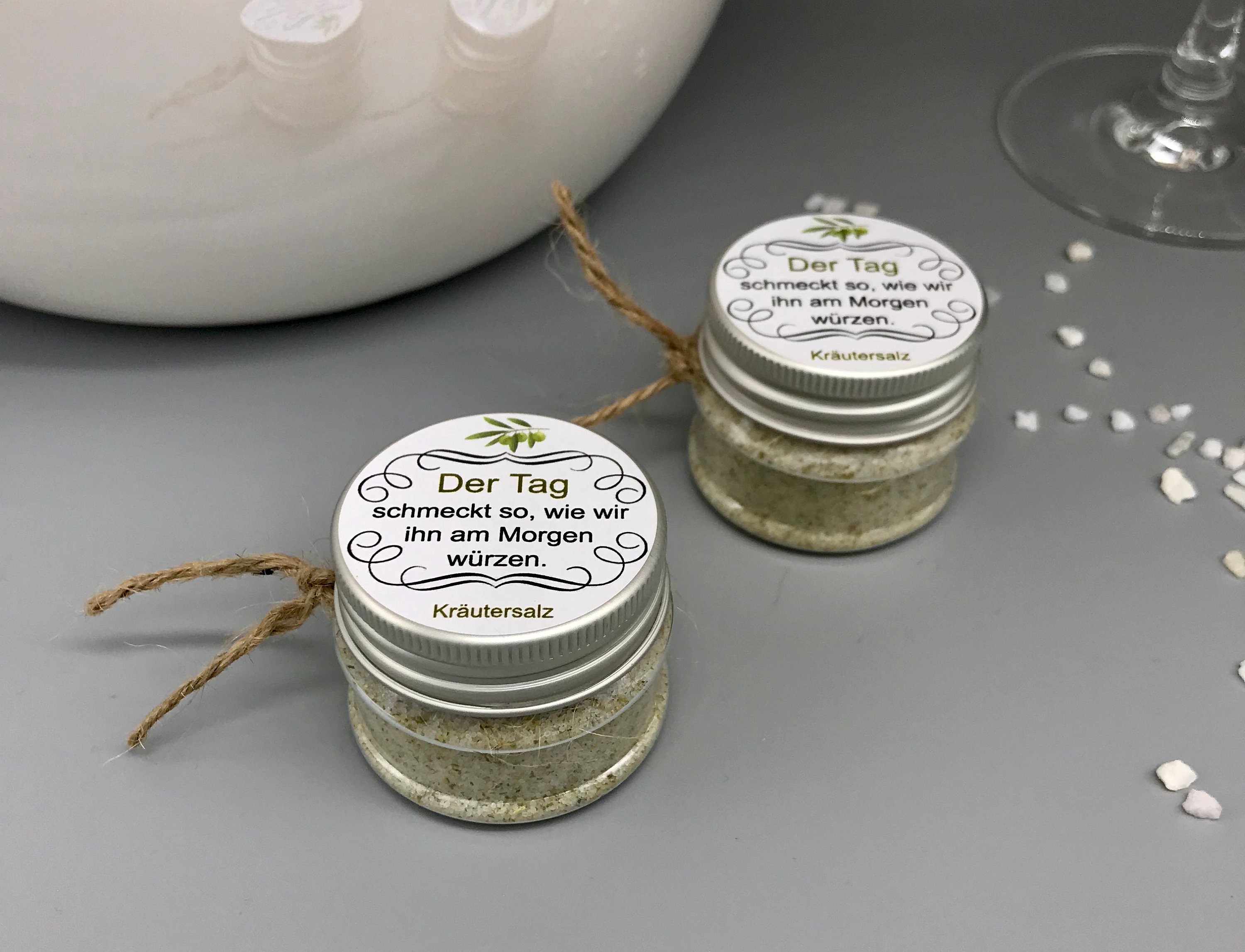 Hochzeitsdekoration Edles Gastgeschenk Kräutersalz Vintage Hochzeit