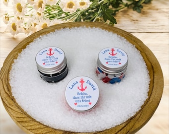 Guest gift of love: jar with a personal anchor lid for unforgettable wedding moments! Perfect wedding favors 45 contents