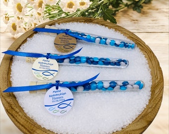 Dankeschön Geschenk Fisch: Personalisiertes Gastgeschenk (Junge)  für Taufe, Konfirmation und Kommunion