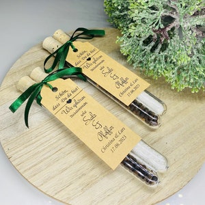 10 pares de sal e pimenta em um tubo de ensaio (VIDRO REAL) como presente de convidado, casamento, casal de noivos, casal de noivos, culinária, temperos,