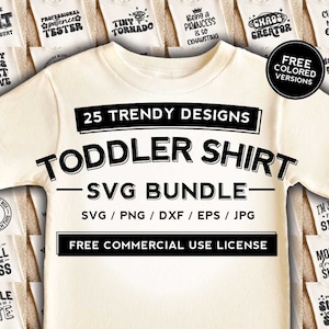 Toddler Shirt Bundle Svg, Toddler Svg, Funny Toddler, Trendy, Retro Kids, Sassy, Wavy Stacked, Kids Shirt, dxf, eps, png, Silhouette, Cricut