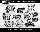 Mama Bear SVG Bundle Mom Momma Nana Mother svg dxf eps jpeg png format layered cutting files clipart die cut decal vinyl cricut silhouette
