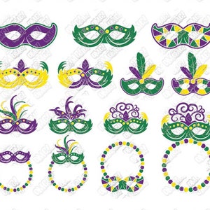 Masque de Mardi Gras SVG mascarade monogramme perles svg dxf eps jpeg png format coupe couches fichier clipart die coupe decal vinyle cricut silhouette
