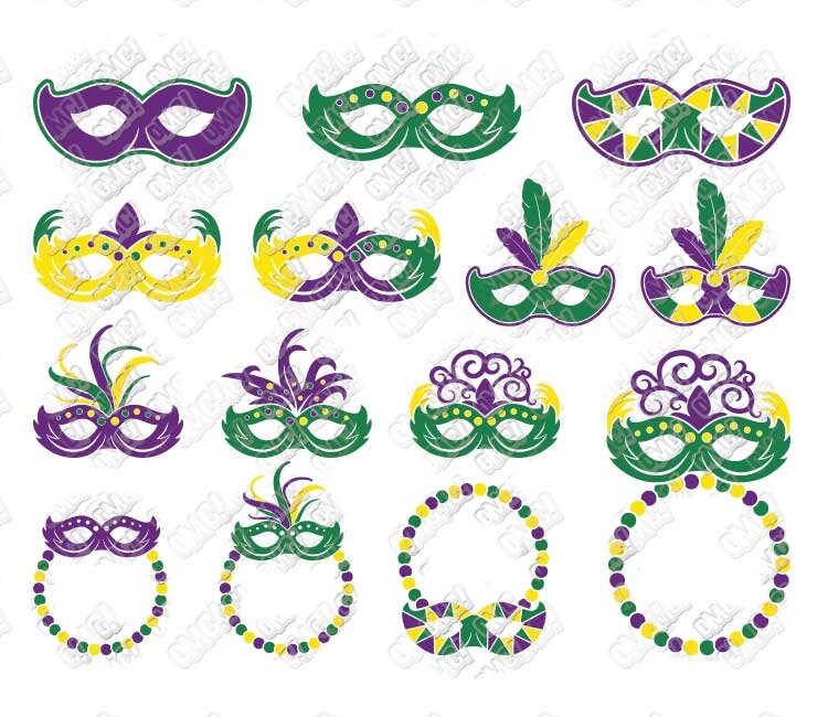Download Mardi Gras Mask Svg Masquerade Monogram Beads Svg Dxf Eps Jpeg Etsy