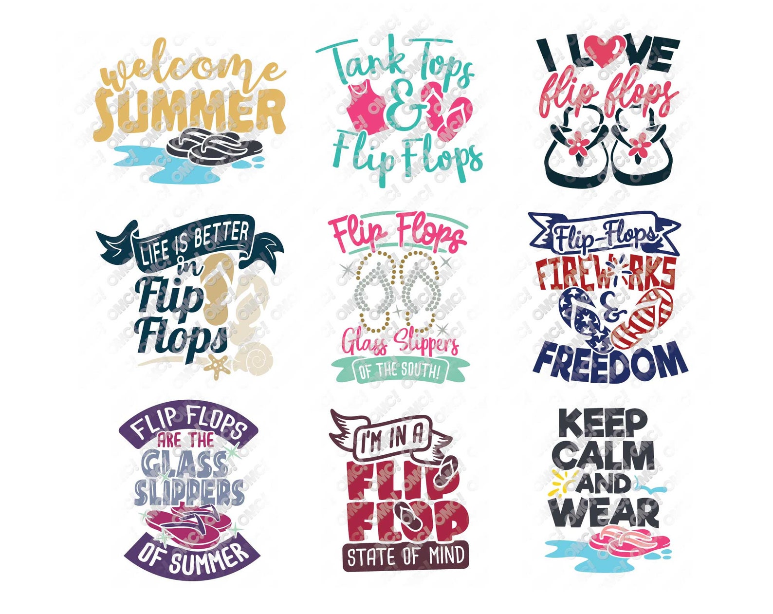 Flip Flop SVG Summer Monogram Quotes Svg Dxf Eps Jpeg Png - Etsy