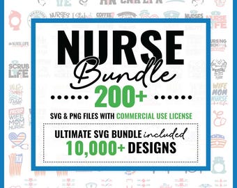 Nurse Svg Bundle (200+ Png/Svgs), Nurse Life Svg, Nurse Clipart, Nurse Stethoscope Svg, Nurse Heart Svg, Nurse Quotes Svg, RN Svg